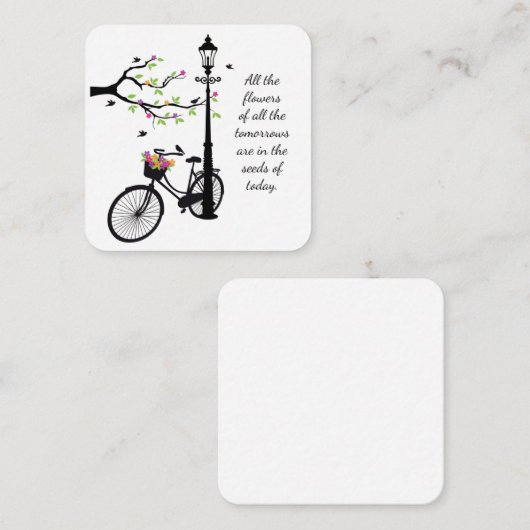 Bloemen en vogelentekker notitiekaartje (Voorkant / Achterkant)