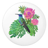 Bloemen en vogelkeramische knol keramische knop (Voorkant)