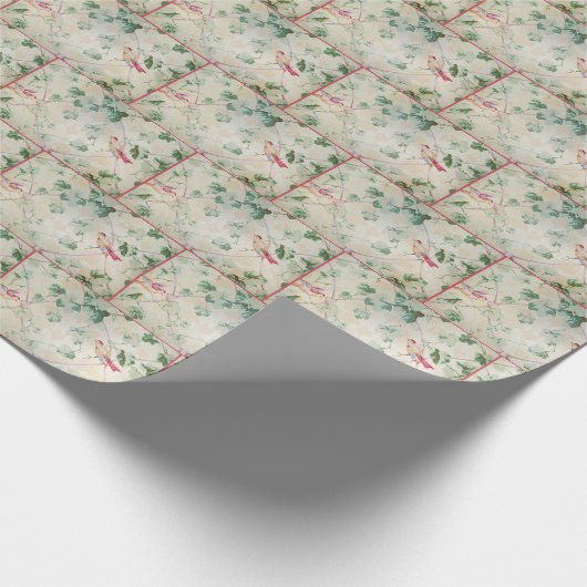  bloemen- en vogelontwerp cadeaupapier (Hoek)