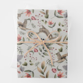 Bloemen en vogelpakpapier inpakpapier vel (In situ)