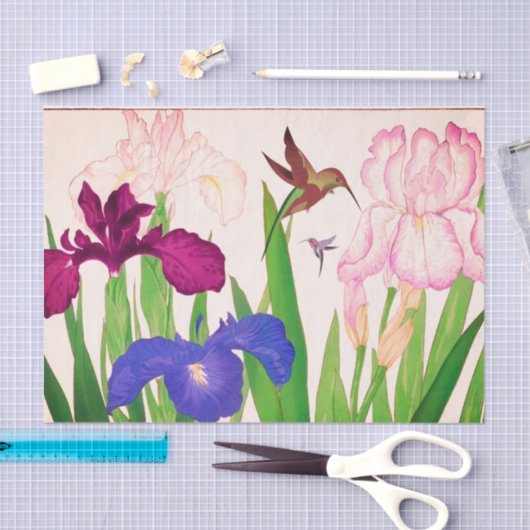 Bloemen en vogelplukkerpapier tissuepapier (Craft)