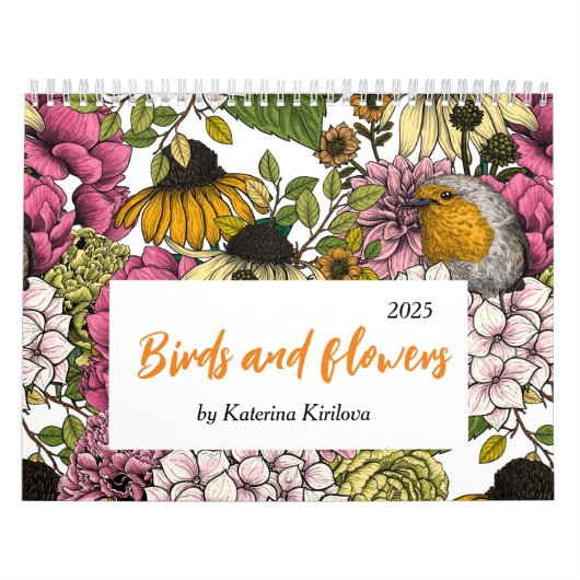 Bloemen en vogels 2025 Kalender (Hoes)