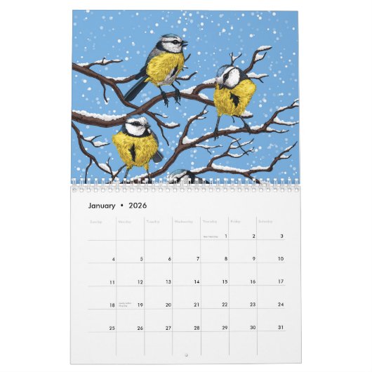 Bloemen en vogels 2025 Kalender (Jan 2026)