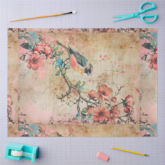  Bloemen en Vogels Decoupage Tissuepapier (Craft)