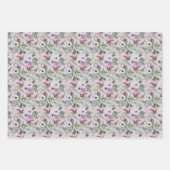 Bloemen en vogels die papierbladen overvullen inpakpapier vel (Voorkant)