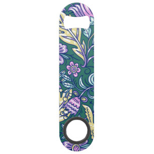 Bloemen en vogels in antieke stijl patroon speed flessenopener
