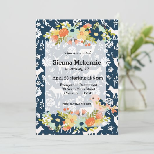  bloemen en vogels kaart (Staand voorkant)