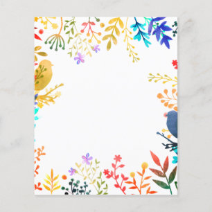 Bloemen en vogels kader scrapbook achtergrondpapie