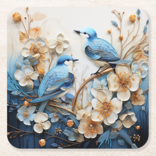 Bloemen en Vogels Kartonnen Onderzetters