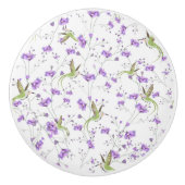 Bloemen en vogels keramische knop (Voorkant)