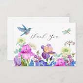 Bloemen en vogels kolibrie Aquarel dank je  Bedankkaart (Voorkant / Achterkant)