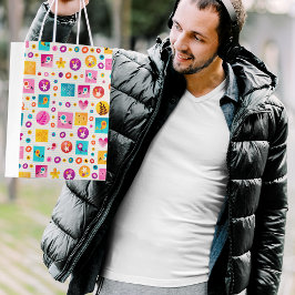 Bloemen en Vogels Natuur Patroon Medium Cadeauzakje