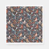 Bloemen en vogels Nordic Pattern Papier servet (Voorkant)