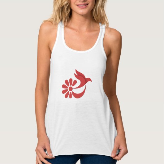 Bloemen en vogels ontwerp tanktop (Voorkant)