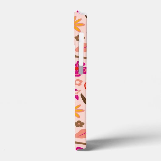 Bloemen en vogels retro stijl Case-Mate iPhone case (Achterkant / Links)