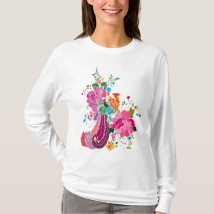 bloemen en vogels t-shirt