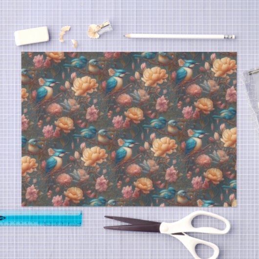  bloemen en vogels tissuepapier (Craft)