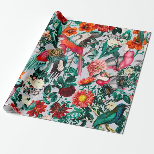 BLOEMEN EN VOGELS XIV-II CADEAUPAPIER (Uitgerold)