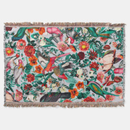 BLOEMEN EN VOGELS XIV-II DEKEN