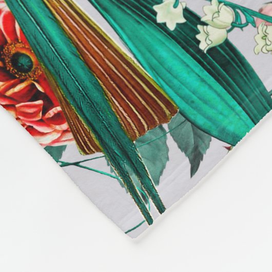 BLOEMEN EN VOGELS XIV-II FLEECE DEKEN (Hoek)