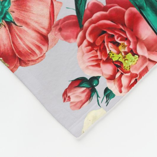 BLOEMEN EN VOGELS XIV-II FLEECE DEKEN (Hoek)