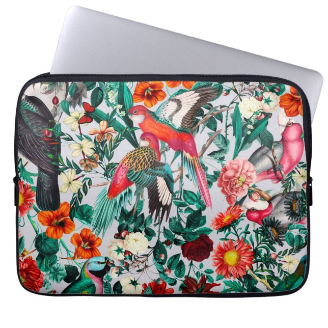 BLOEMEN EN VOGELS XIV-II LAPTOP SLEEVE (Voorkant)