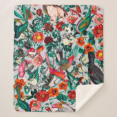 BLOEMEN EN VOGELS XIV-II SHERPA DEKEN (Voorkant)