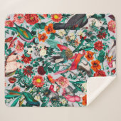 BLOEMEN EN VOGELS XIV-II SHERPA DEKEN (Voorkant (horizontaal))