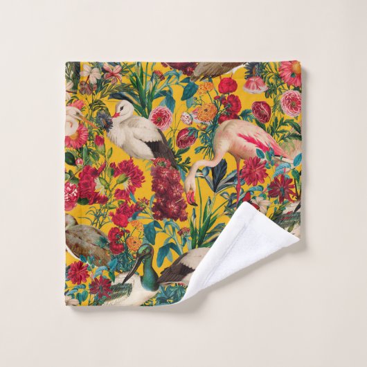 BLOEMEN EN VOGELS XVIII BAD HANDDOEK (Wasdoekje)