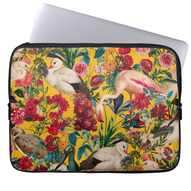 BLOEMEN EN VOGELS XVIII LAPTOP SLEEVE (Voorkant)