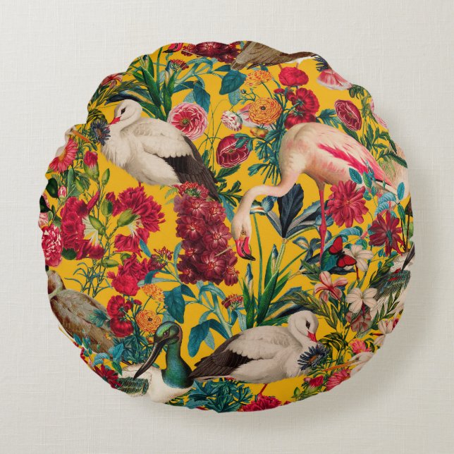 BLOEMEN EN VOGELS XVIII ROND KUSSEN (Voorkant)