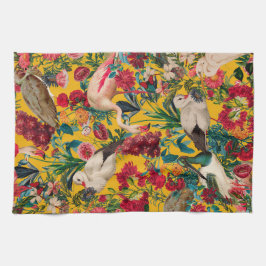 BLOEMEN EN VOGELS XVIII THEEDOEK