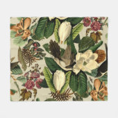 Bloemen en vogels XXI-II Fleece Deken (Voorkant (Horizontaal))