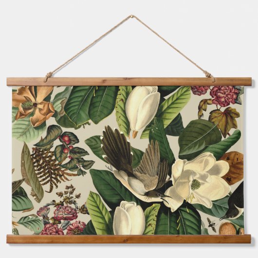 Bloemen en vogels XXI-II Hangend Wandkleed (Voorkant)