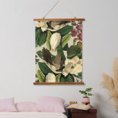 Bloemen en vogels XXI-II Hangend Wandkleed (Slaapkamer)