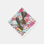 Bloemen en vogelservet servet (Hoek)