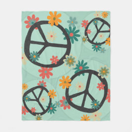 Bloemen en Vredesdeken Fleece Deken