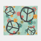 Bloemen en Vredesdeken Fleece Deken (Voorkant (Horizontaal))