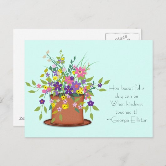 Bloemen en vriendelijkheid Briefkaart (Voorkant / Achterkant)