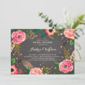 Bloemen en Vrijgezellenfeest van het krijt Kaart (Staand voorkant)