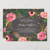 Bloemen en Vrijgezellenfeest van het krijt Kaart (Voorkant / Achterkant)