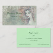 Bloemen en vrouwelijke Visitekaartjes (Voorkant / Achterkant)