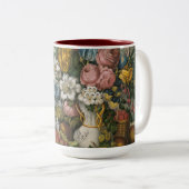  bloemen en vruchten | Currier en Ives Tweekleurige Koffiemok (Voorkant rechts)