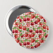 Bloemen en Vruchten Ronde Button 4,0 Cm (Voorkant /achterkant)