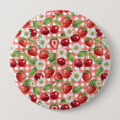 Bloemen en Vruchten Ronde Button 4,0 Cm (Voorkant)