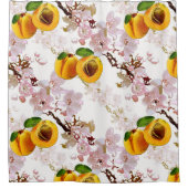 Bloemen en vruchten van abrikozen. douchegordijn (Voorkant)