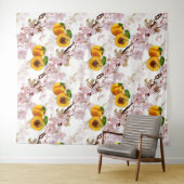 Bloemen en vruchten van abrikozen. wandkleed (In Situ (horizontaal))