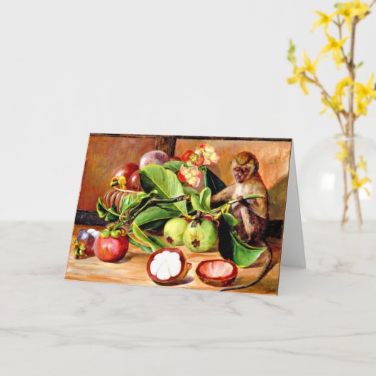Bloemen en vruchten van Mangosteen; Singapore Monk Kaart (Gele Bloem)