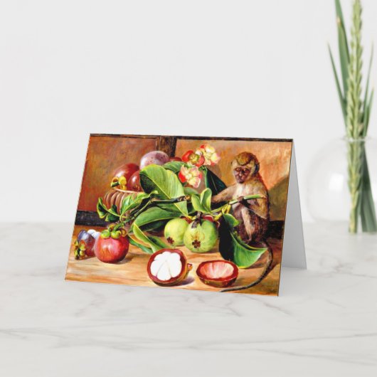 Bloemen en vruchten van Mangosteen; Singapore Monk Kaart (Voorkant)