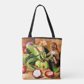Bloemen en vruchten van Mangosteen; Singapore Monk Tote Bag (Achterkant)